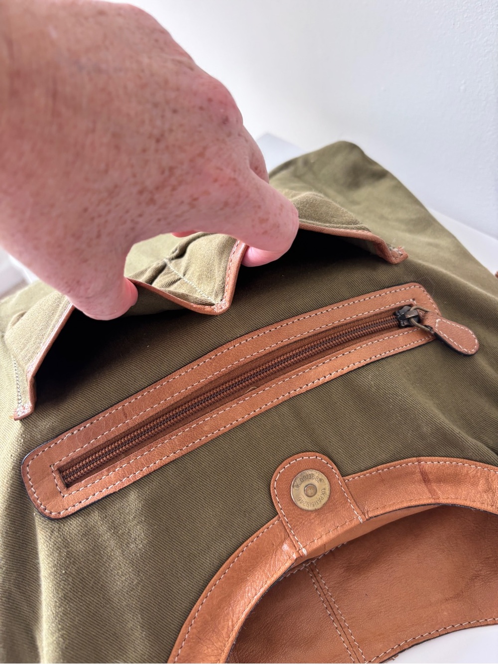 Firenze Bella Light Brown Floral-Embossed Leather Vintage-Inspired Hobo Bag - Picture 11 of 16